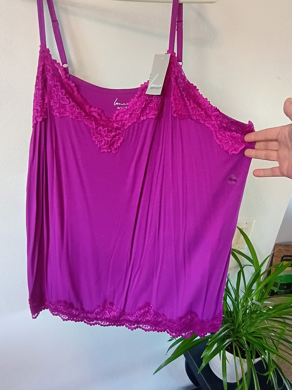 Lane Bryant The Lace Cami 26/28 Magenta Purple Floral Lace Tank NWT Plus Size 💜